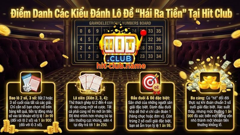 Các hình thức cược lô đề tỷ lệ thưởng cao tại Hit Club