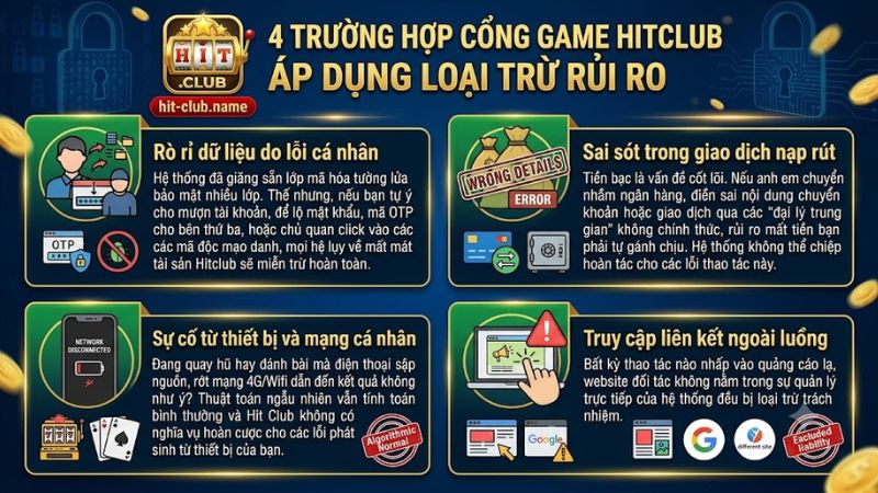 Các trường hợp Hit Club từ chối giải quyết bồi thường cho người chơi