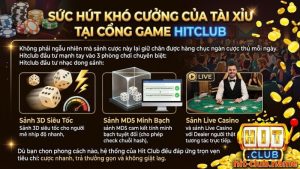Giao diện bàn cược tài xỉu trực tuyến siêu mượt tại cổng game Hitclub