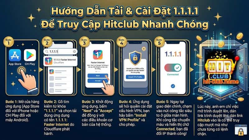 Hướng dẫn cài đặt WARP 1.1.1.1 truy cập Hitclub