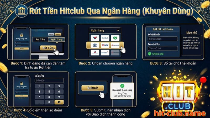 Hướng dẫn chi tiết cách rút tiền Hitclub qua tài khoản ngân hàng chính chủ