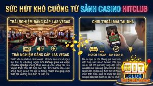 Không gian sảnh casino Hitclub đẳng cấp quốc tế